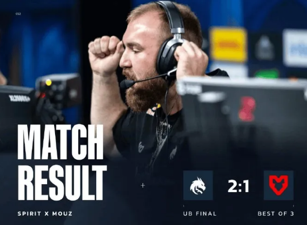 CS2：IEM科隆站小组赛      Spirit鏖战三局2比1击败MOUZ！